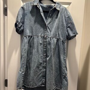 Denim Button-Up Dress